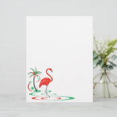 Red Christmas Flamingo Papier (Stehend Vorderseite)