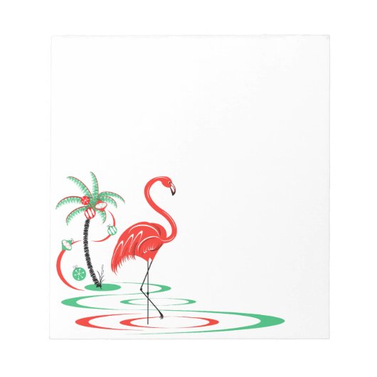 Red Christmas Flamingo Platz Notizblock (Vorderseite)