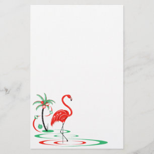 Red Christmas Flamingo Schreibtisch Briefpapier