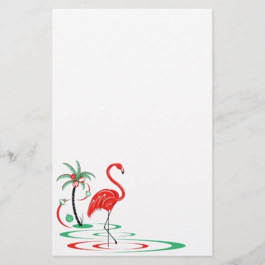 Red Christmas Flamingo Schreibtisch Briefpapier (Vorderseite)