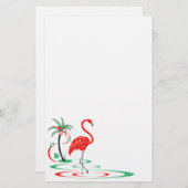 Red Christmas Flamingo Schreibtisch Briefpapier (Vorne/Hinten)