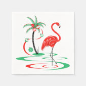 Red Christmas Flamingo Serviettenpapier Serviette (Vorderseite)