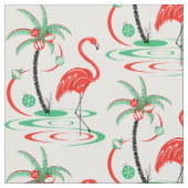 Red Christmas Flamingo Stoff kleines Muster (Nahaufnahme)
