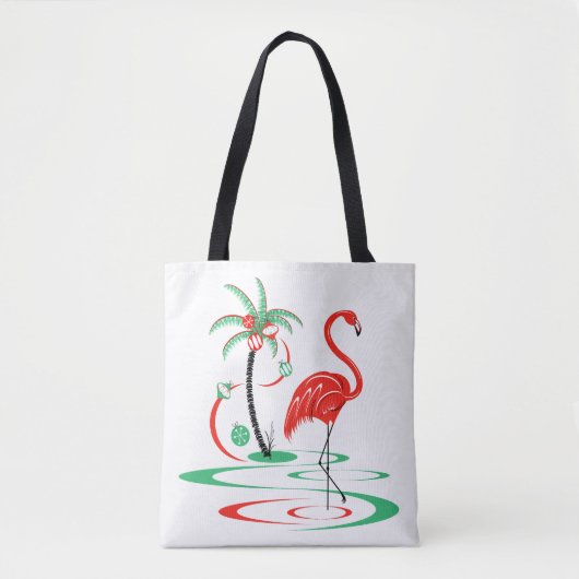 Red Christmas Flamingo überall in der Tasche (Vorderseite)