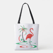 Red Christmas Flamingo überall in der Tasche (Rückseite)