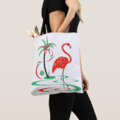 Red Christmas Flamingo überall in der Tasche (Von Nahem)