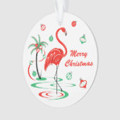 Red Christmas Flamingo Weihnachts-Acryl-Runde Ornament (Vorderseite)