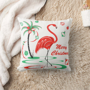 Red Christmas Flamingo Weihnachts Multi back Squar Kissen