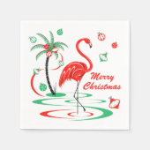 Red Christmas Flamingo Weihnachtsnapapier Serviette (Vorderseite)