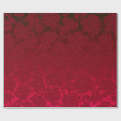 Red Christmas Floral sukculent Muster Metallic Geschenkpapier (Flach)