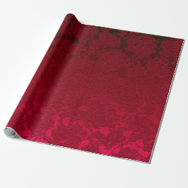 Red Christmas Floral sukculent Muster Metallic Geschenkpapier