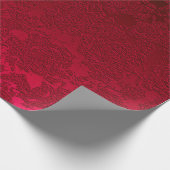 Red Christmas Floral sukculent Muster Metallic Geschenkpapier (Ecke)