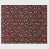 Red Christmas Foliage Muster Geschenkpapier (Flach)