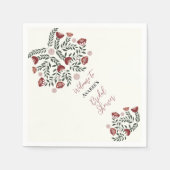 Red Christmas Folk Art Floral Serviette (Vorderseite)