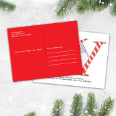 Red Christmas Foto Collage Joy Typografy Postkarte