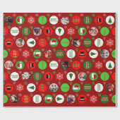 Red Christmas Foto Geschenkpapier (Flach)