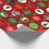 Red Christmas Foto Geschenkpapier (Ecke)