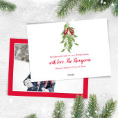 Red Christmas Foto Mistletoe Template Feiertagskarte