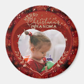 RED Christmas Foto Oma Magnet (Vorne)