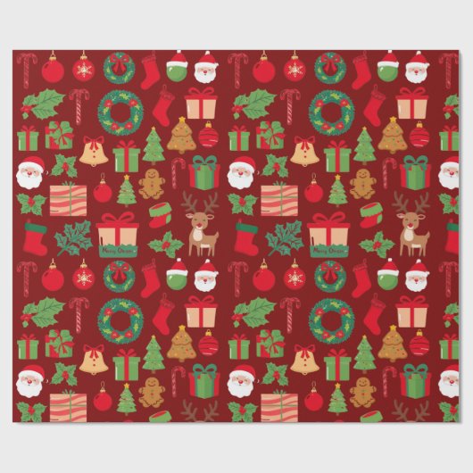 Red Christmas Geschenk Alles Geschenkpapier (Flach)