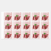 Red Christmas Geschenk Backlabel Etiketten (Blatt)