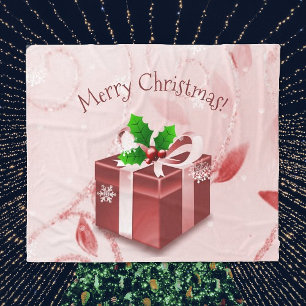 Red Christmas Geschenk Blanket Fleecedecke