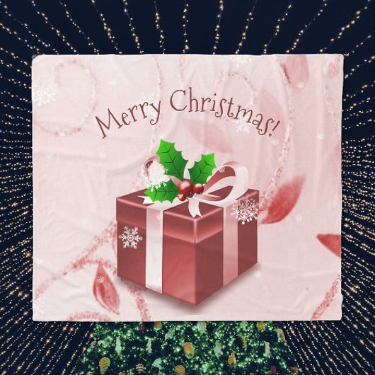 Red Christmas Geschenk Blanket Fleecedecke