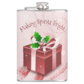 Red Christmas Geschenk Flask Flachmann (Vorderseite)