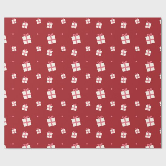 Red Christmas Geschenk Illustration Holliday Geschenkpapier (Flach)
