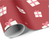 Red Christmas Geschenk Illustration Holliday Geschenkpapier (Rolleneckpunkt)