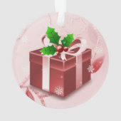 Red Christmas Geschenk Ornament (Rückseite)