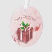 Red Christmas Geschenk Ornament (Vorderseite)