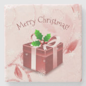 Red Christmas Geschenk Stone Untersetzer (Vorderseite)