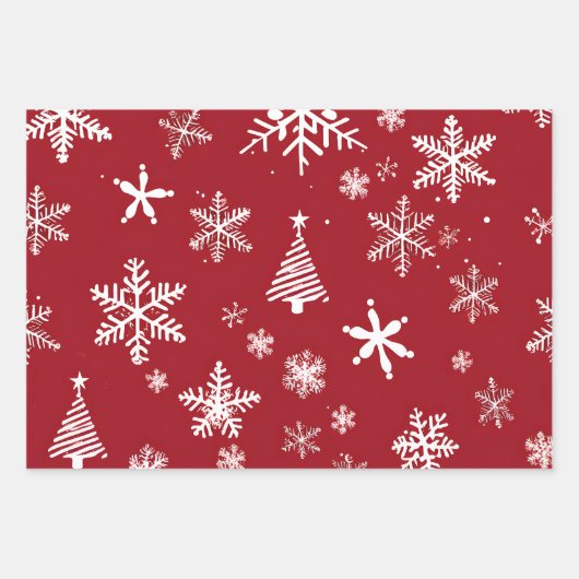 Red Christmas Geschenk Wrap, Holiday Designs Geschenkpapier Set (Vorderseite)