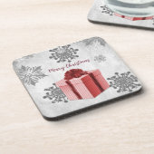 Red Christmas Geschenkcoaster Getränkeuntersetzer (Linke Seite)
