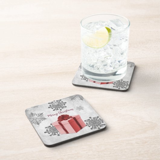 Red Christmas Geschenkcoaster Getränkeuntersetzer (Rechte Seite)
