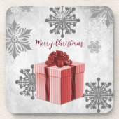 Red Christmas Geschenkcoaster Getränkeuntersetzer (Vorderseite)