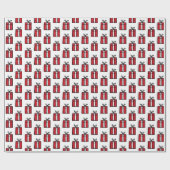 Red Christmas Geschenke Holiday Wrapping Papier Geschenkpapier (Flach)