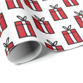 Red Christmas Geschenke Holiday Wrapping Papier Geschenkpapier (Rolleneckpunkt)
