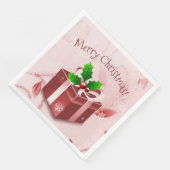 Red Christmas Geschenkpapier Napkin Serviette (Ecke)