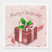 Red Christmas Geschenkpapier Napkin Serviette (Vorderseite)
