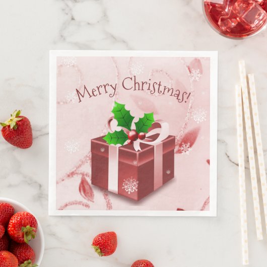 Red Christmas Geschenkpapier Napkin Serviette (Beispiel)