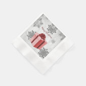 Red Christmas Geschenkpapier Napkin Serviette (Ecke)