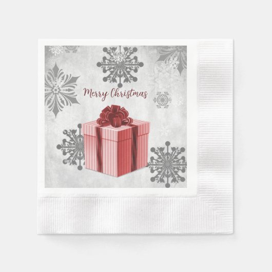 Red Christmas Geschenkpapier Napkin Serviette (Vorderseite)