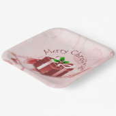 Red Christmas Geschenkpapier Platte Pappteller (Gewinkelt)