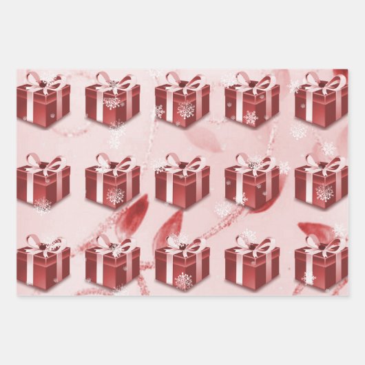 Red Christmas Geschenkpapier Set (Vorderseite 3)