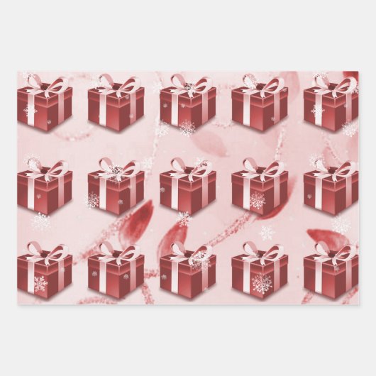 Red Christmas Geschenkpapier Set (Vorderseite 2)