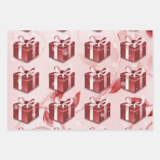 Red Christmas Geschenkpapier Set (Vorderseite)