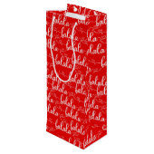 Red Christmas Geschenktasche Geschenktüte Für Weinflaschen (Rückseite Schrägansicht)