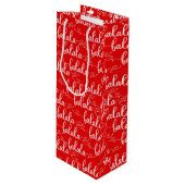 Red Christmas Geschenktasche Geschenktüte Für Weinflaschen (Vorderseite Schrägansicht)